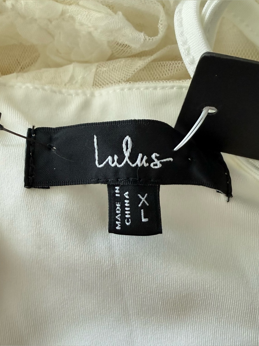 NWT Lulus Delightful Charisma White Embroidered Sequin Mesh Midi Dress Size XL - Picture 9 of 9